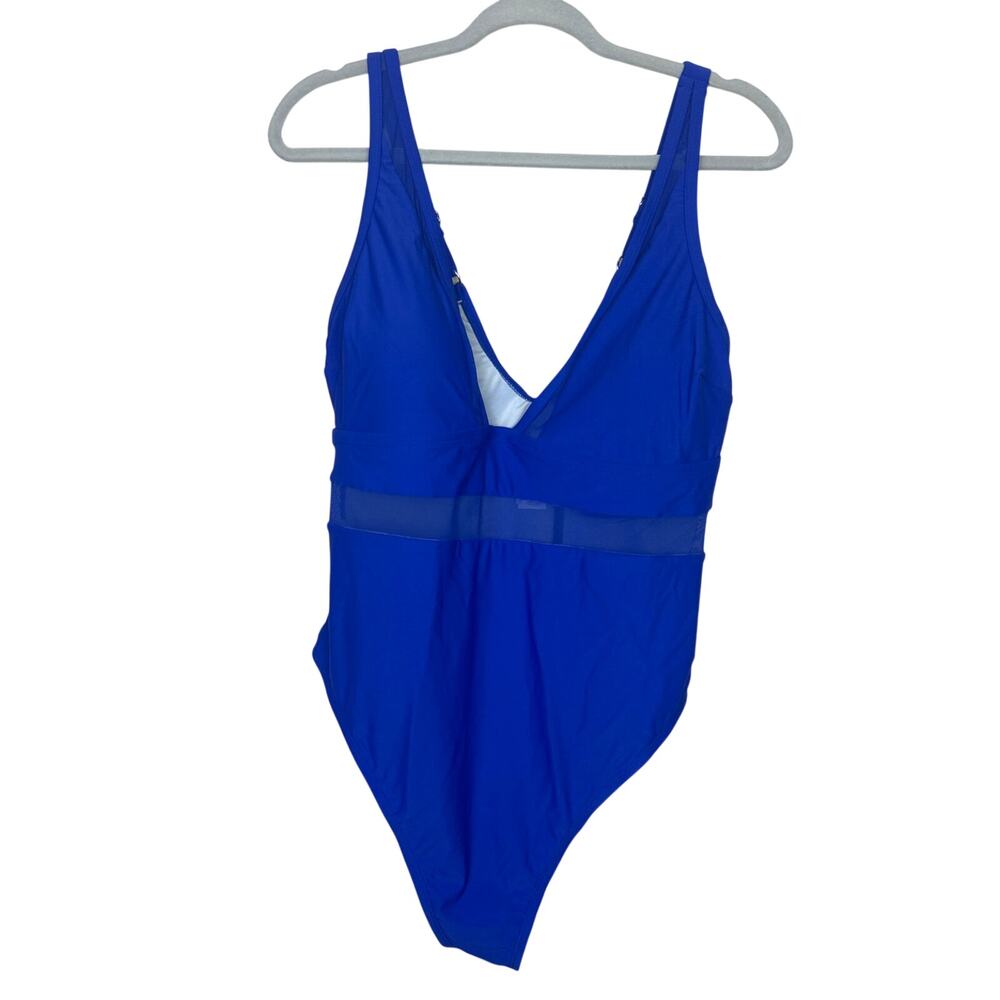 Cupshe Womens Plus 1X Blue Cheeky One Piece Swimsuit NEW Resort
